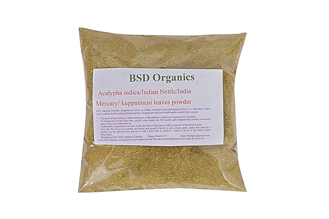 BSDORGANICS Acalypha indica/Indian Nettle/Indian Mercury/Indian Copperleaf/kuppaimeni leaves powder- 200 gms