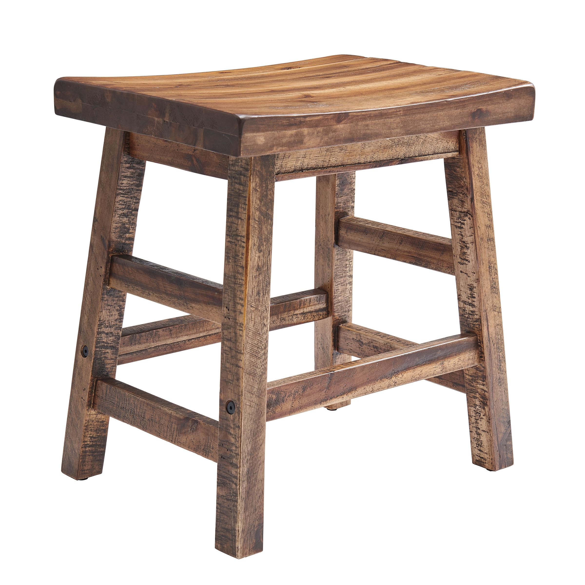 Photo 1 of ***I DON'T KNOW IF ANY PARTS ARE MISSING***  Furniture Durango 20-Inch Tall Industrial Wood Dining Stool - Table or Extra Seat - Unique Rustic Industrial Style and Comfort - Farmhouse, Solid Wood Furniture