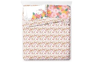 Jay Franco Sheet Set with Fitted, Flat Sheets & Pillow Cover - Ultra-Soft Bedding with Pillowcase for Room Decor, Multi - Hello Kitty, 4 Piece Full