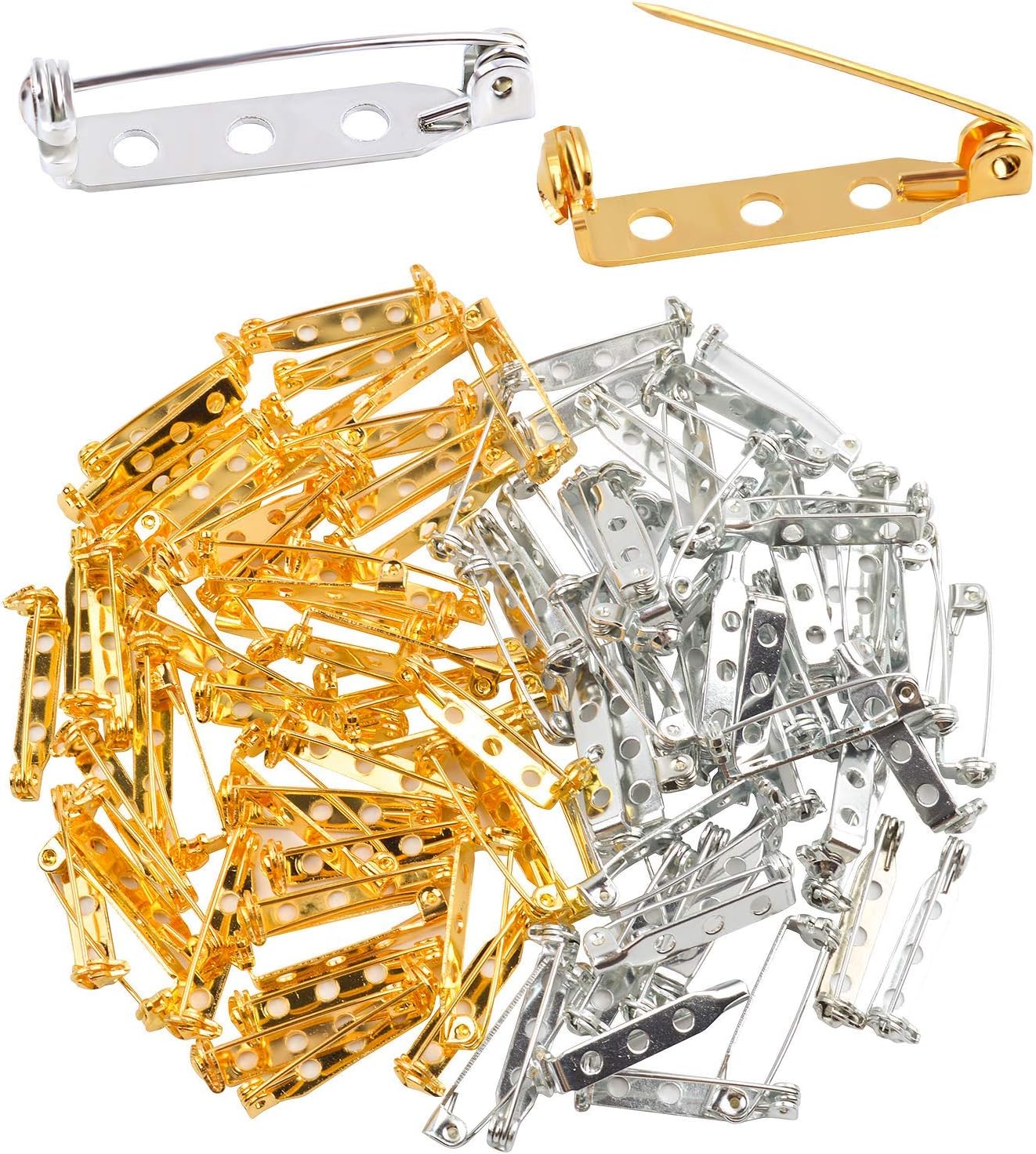 Silber und Golden Jdesun Broschennadeln 100 Stück Brosche Zurueck