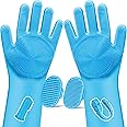 Augwind 6PCS Pet Grooming Kit | Dog Washing Gloves | Dog Bath Brush | Dog Bath Gloves | Dog Shampoo Brush | Pet Grooming Gloves | Cat Bathing Supplies | Dog Bath Supplies (Light Blue)