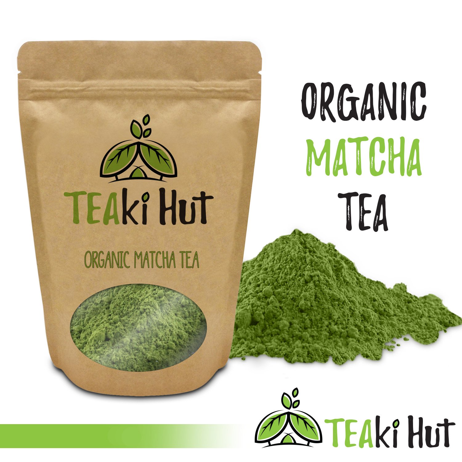 TEAki Hut Organic Matcha Green Tea Powder 2 Ounce (50 Servings