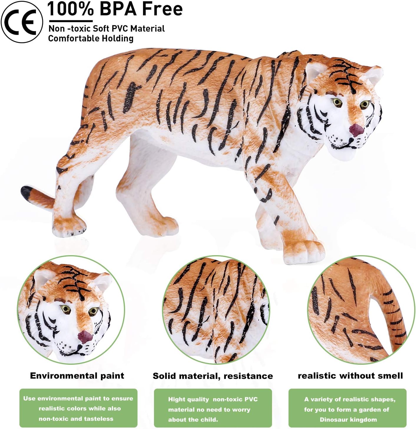 GiftInTheBox Safari Animal Figurines Toys with Activity Play Mat , Realistic Plastic Jungle Wild Zoo Animals Figures Playset with Elephant, Giraffe, Lion, Panda，Gift for Kids, Boys …: Toys & Games