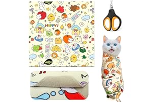 Mity rain Cat Grooming Supplies - Cat Wrap for Cutting Nails with Cat Nail Clipper, Cat Restraint for Nail Clipping to Anti-Runaway/Scratch/Bitten, Cat Swaddle Wrap for Calming & Holding Cat (Large)