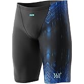 361° Swim Jammers for Men, Pro Racing Training Swimsuit, Chlorine Resistant Endurance Mens Swim Suit Swimwear Tech Pant