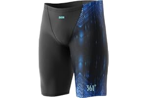 361° Swim Jammers for Men, Pro Racing Training Swimsuit, Chlorine Resistant Endurance Mens Swim Suit Swimwear Tech Pant