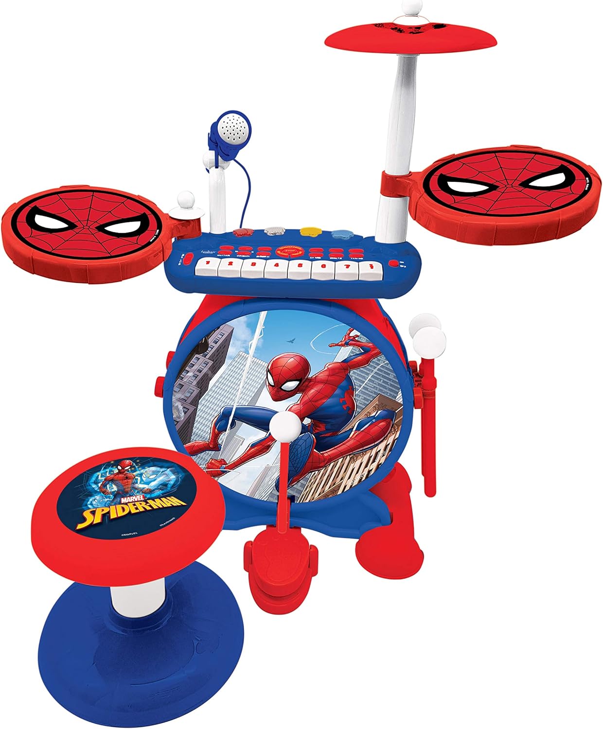 Lexibook, Spider-Man, Electronic Set for Children Musical Toy Game, Realistic Drum Sound, 8-Keys Keyboard, MP3 Plug - Image 3