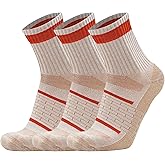 Busy Socks 3 Pack Men's Merino Wool Running Quarter Socks Womens Ankle Thick Cushioned Athletic Socks for Hiking Walking
