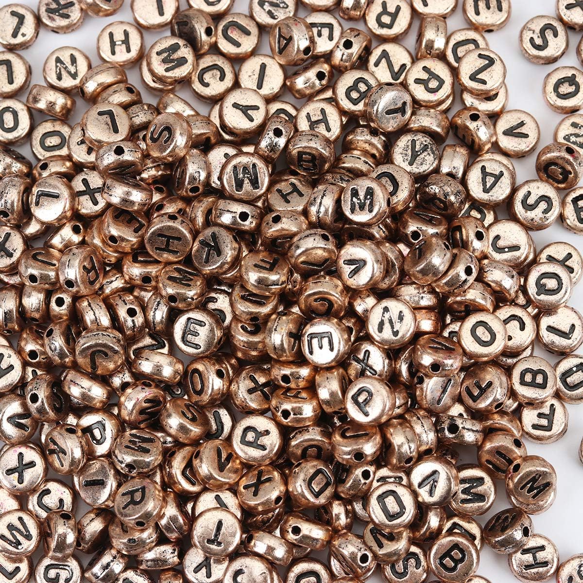 7mm Mixed Colour Letter Round Letter Coin Beads Jewellery Kids Craft 