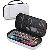 STARTRC GAMES Switch 2 Large Capacity Carrying Case for Nintendo Switch 2 (2025), Portable PU Hard Travel Case with Pockets for Accessories and Game Cards, Slim Protective Bag for Switch 2 Holds 10 Game Cartridge