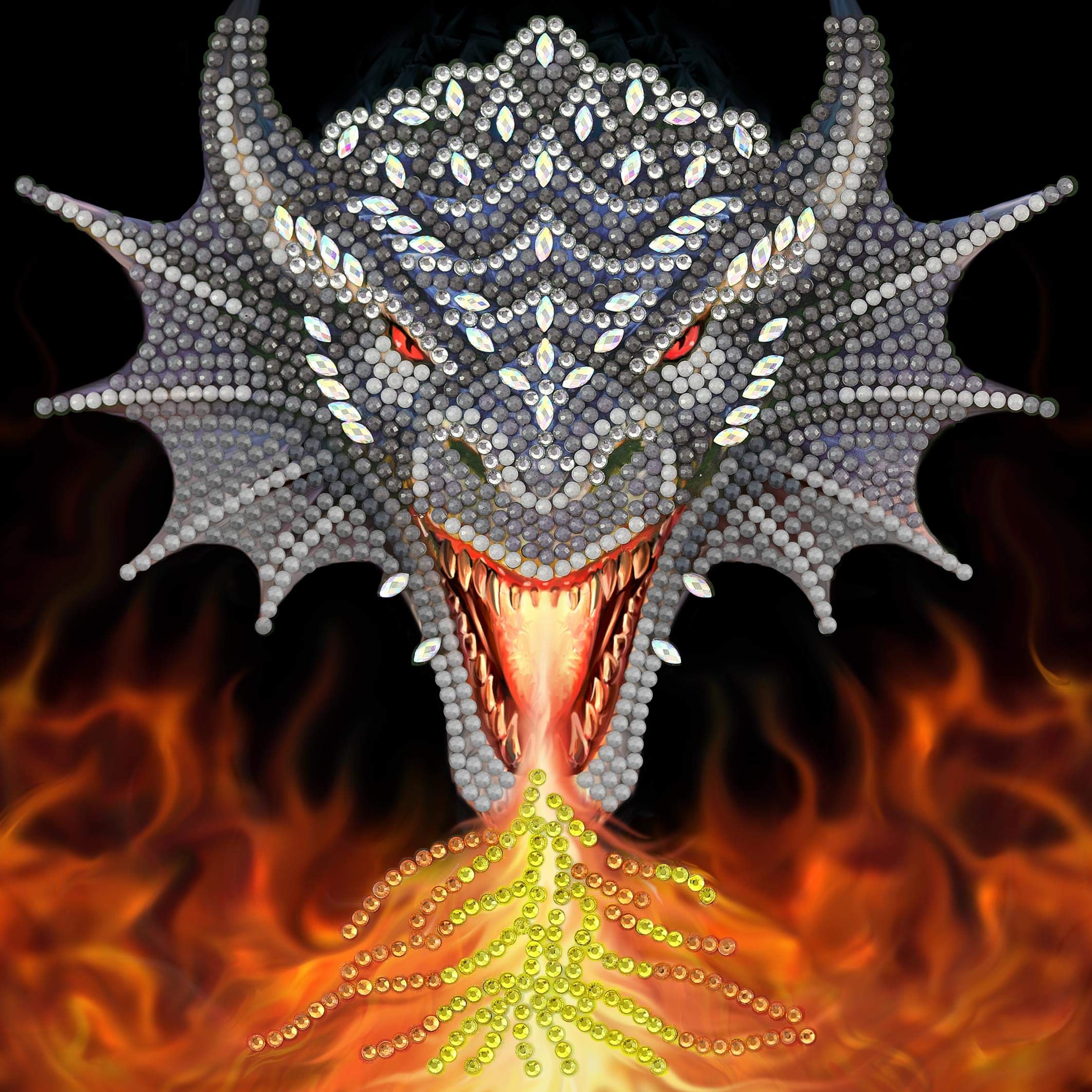 CRYSTAL ART CCK-A72: Dragon Fire Head 18x18cm Card Anne Stokes