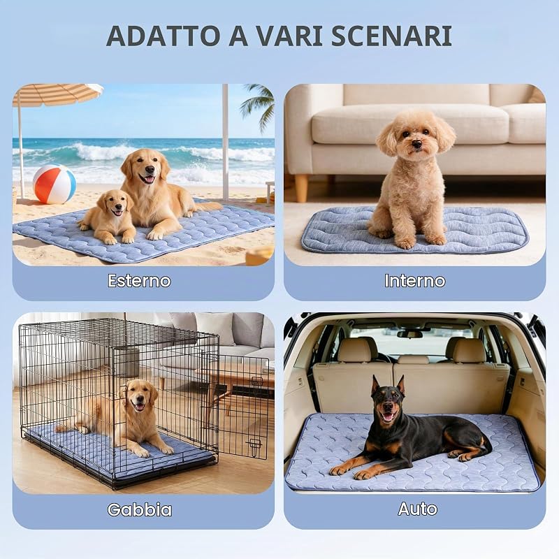tappetino rinfrescante per cani, tappetino raffreddante a doppio lato per animali domestici, 70 x 48 cm, fibra di raffreddamento Arc-Chill & Q-MAX > 0,45, per divano e auto, coperta estiva
