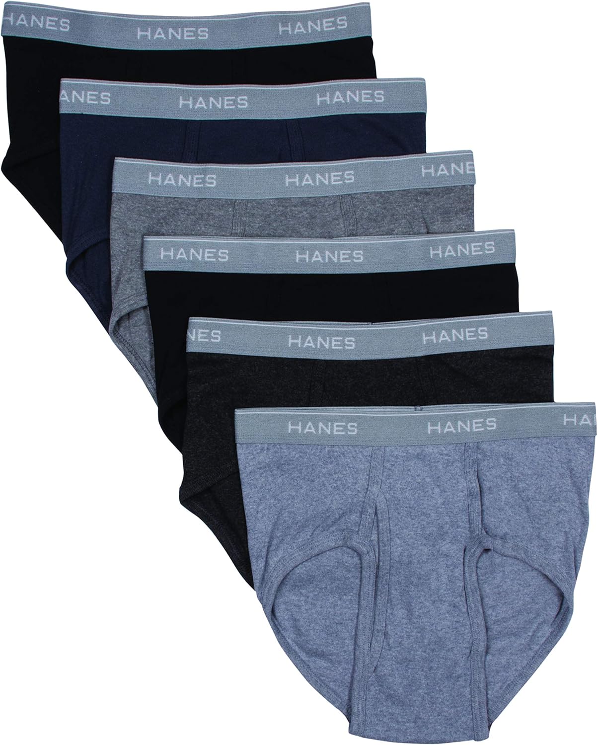 Hanes Mens Men's PlusSize 6Pack FreshIQ Exposed Waistband MidRise