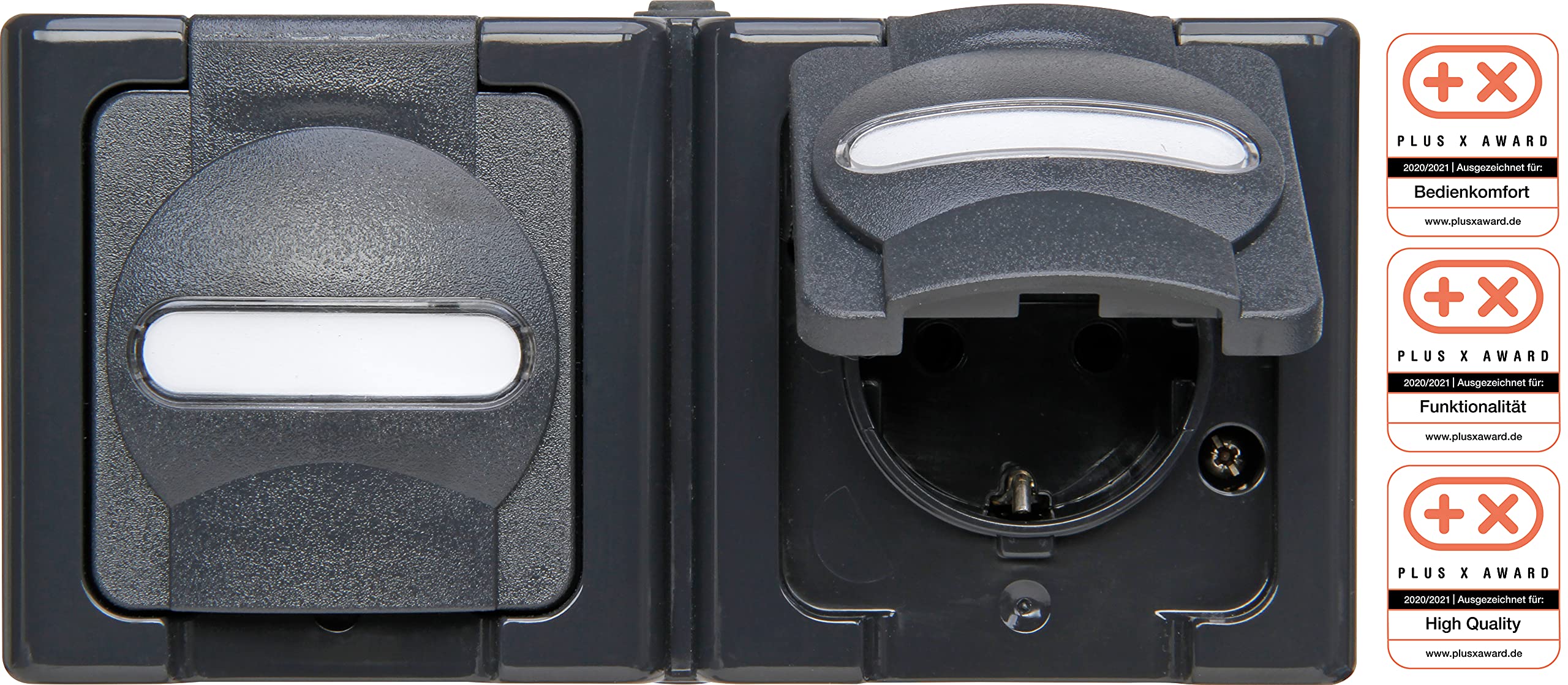 Kopp 131215003 Protective Contact Socket, Charcoal