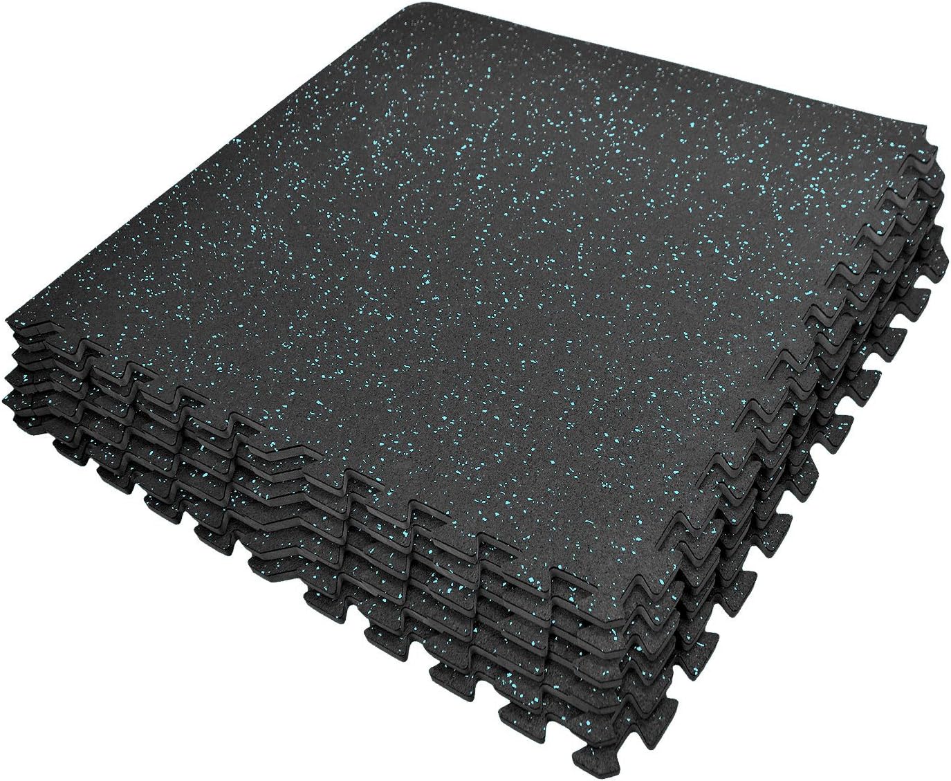 Sivan Health and Fitness Exercise Mat Tiles, High Density EVA Foam with Rubber Top for Home Gym Heavy Workout Equipment Flooring, Interlocking Puzzle Floor - 24 Sq Ftโฆ