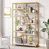 Tribesigns Bookshelf Industrial 5 Tier Etagere Bookcase, Freestanding Tall Bookshelves Display Shelf Storage Organizer with 9-Open Storage Shelf for Living Room, Bedroom