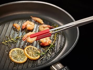 triangle Koch- / Grill-Pinzette, 30 cm, Edelstahl m. abnehmbaren Silikonkappen