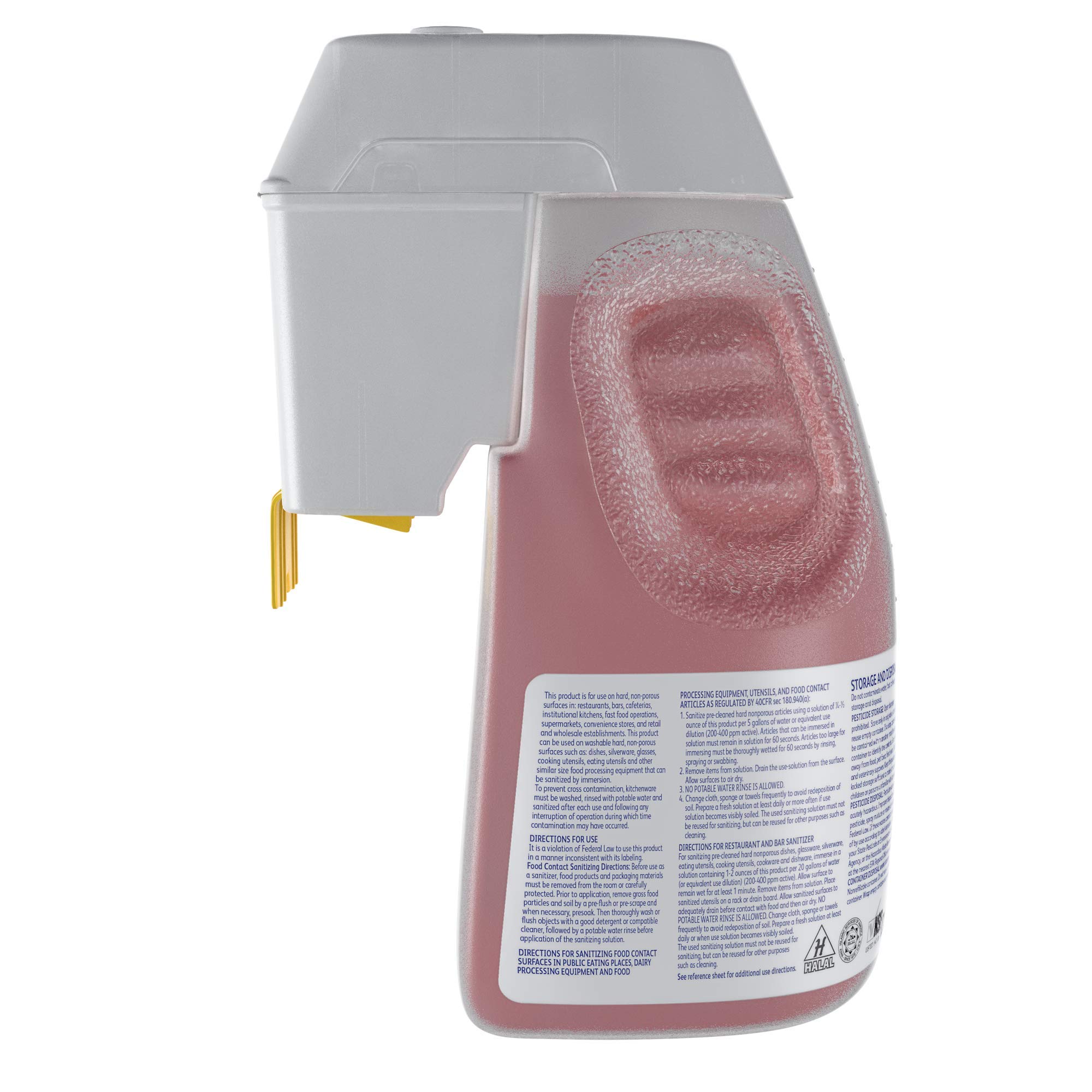 Diversey 101105267 Final Step Sanitizer, No Rinse Food Contact Sanitizer for Dishes, Utensils & Equipment, Unscented, Concentrate Optifill, 2.5-Liters