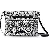 Sakroots Womens Camden Small Crossbody in Cotton Uncoated Canvas, Black and White One World, One Size US