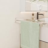 BGL Chrome Swivel Towel Rail Stainless Steel Wall Mounted 2 Arm view 4