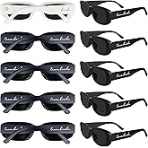 LotsBuyLots 10 Pack Retro Rectangle Sunglasses Women Vintage Square Glasses for Bachelorette Party Favors Bridesmaid Gifts