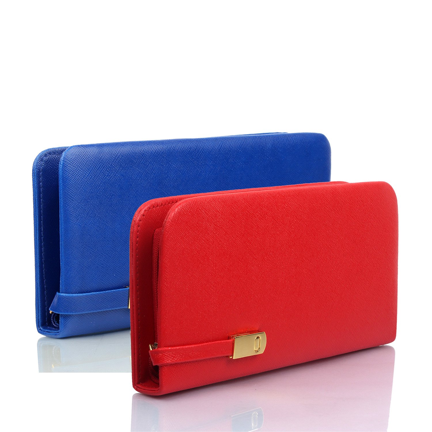 mammon women's wallet clutch combo of 2 (multicolor,magnet-br)