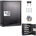 UMEKEN Key Box Wall Mount 150 Position Valet Digital Key Cabinet Lock Box with Code, Electronic Key Holder Lockbox with Key Tags, Key Organizer Locker Box, Black