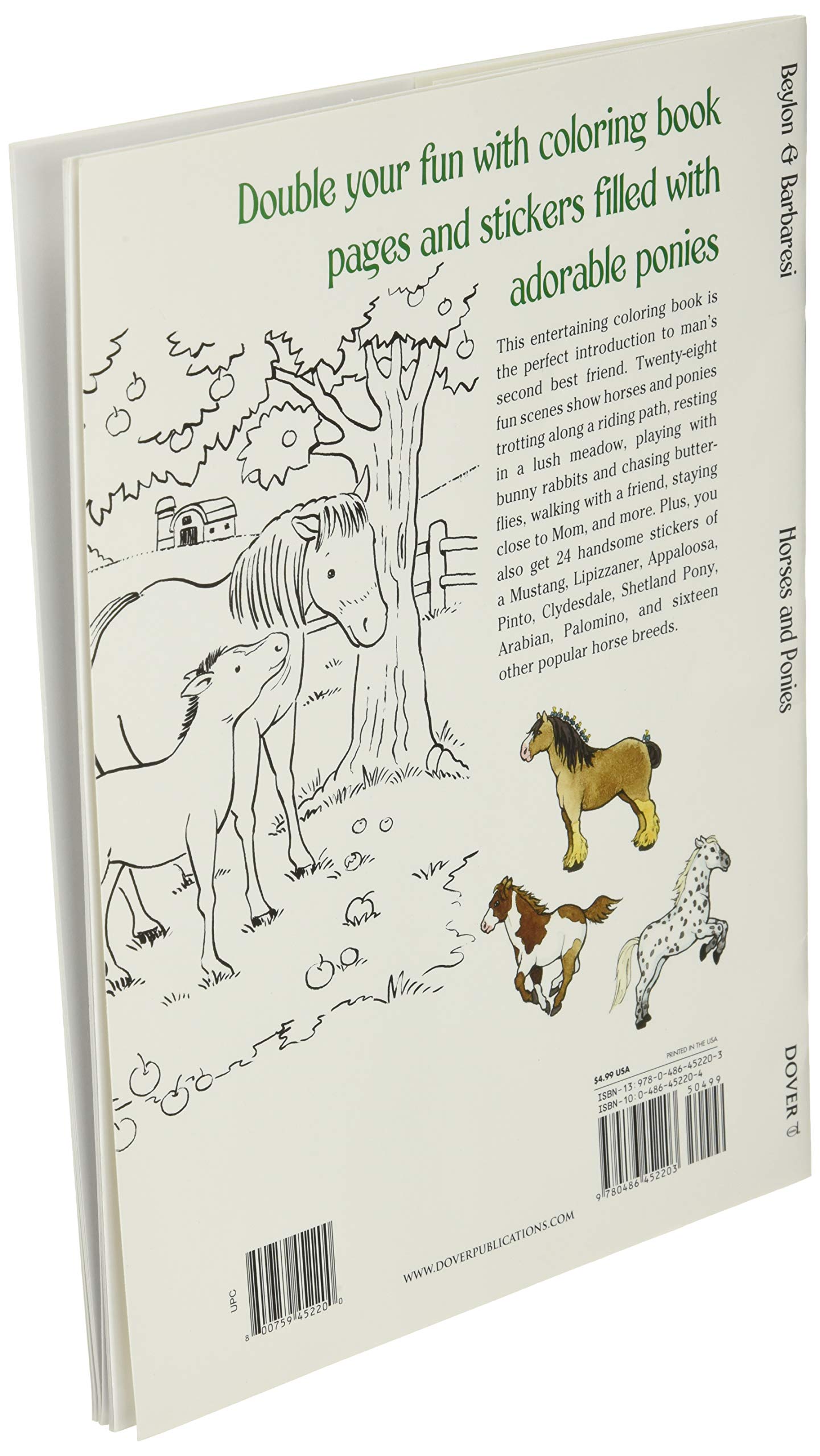 Download Horses And Ponies Coloring And Sticker Fun Dover Coloring Books Cathy Beylon Nina Barbaresi 8601419688593 Amazon Com Books