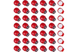 Dong Huang 200pcs Mini Fake Ladybug Model Figurine, Miniature Self-Adhesive Wooden Ladybugs Stickers, Micro Landscape Decor for Home Fairy Garden Dollhouse DIY (Red)