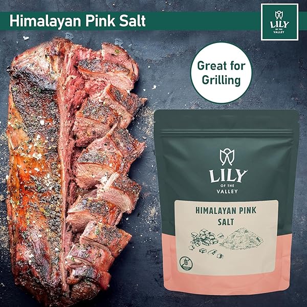 LILY OF THE VALLEY PINK HIMALAYAN SALT – FINE GRAIN – IDEAL FOR COOKING, BAKING AND GRILLING – FOOD GRADE WITH 84 TRACE MINERALS – VEGAN & GLUTEN-FREE – (8OZ, 226G)
