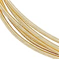 BENECREAT 5 Rolls 14 Gauge 7.87inch Gold Plated French Bullion Wire Spiral Copper Wire for Embroidery Beading, Jewelry Making and Clothes Decoration