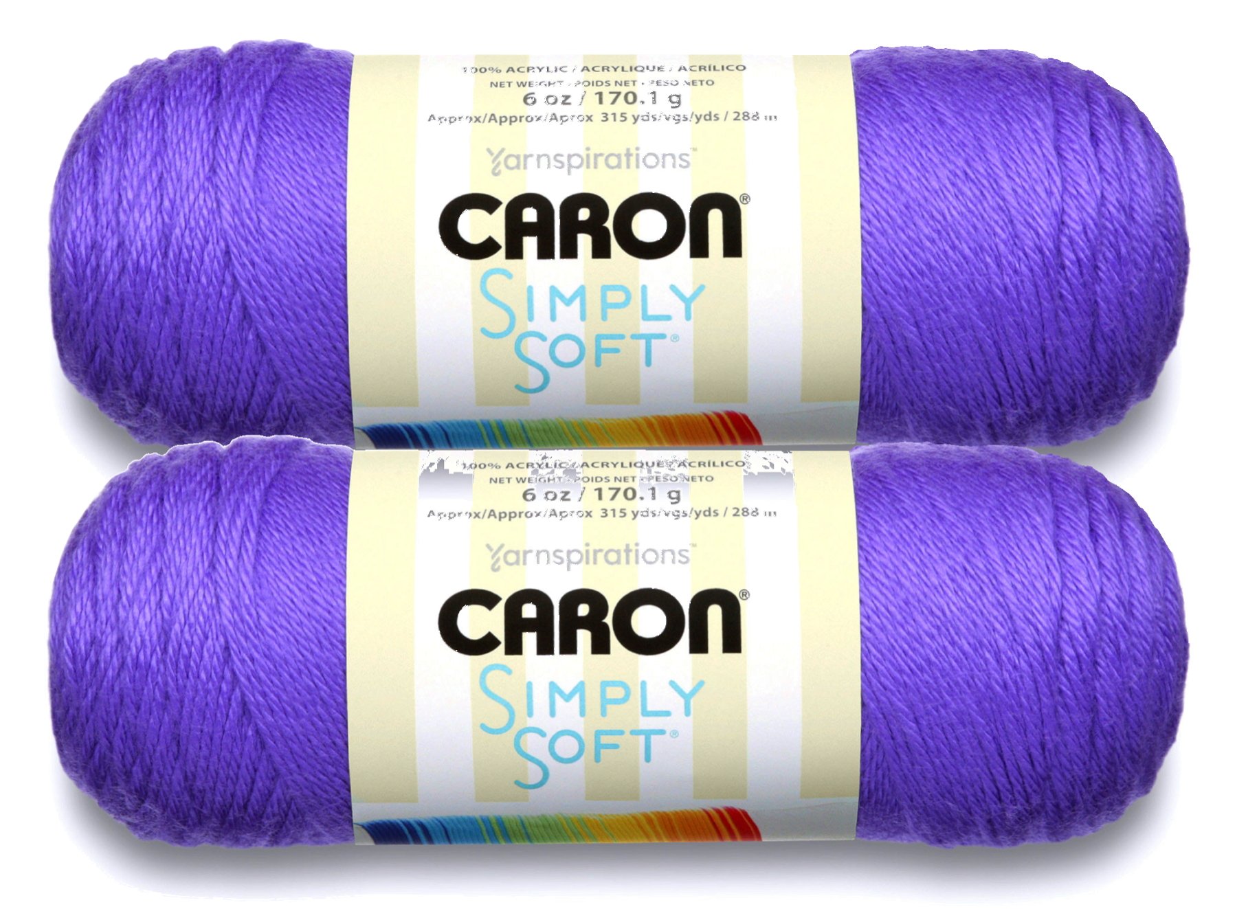 Bulk Buy: Caron Simply Soft Yarn Solids (2-Pack) (Grape)
