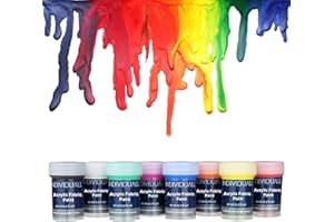 individuall Premium Fabric & Textile Paints Professional Grade Clothing Paint Set Art and Hobby Paints Craft Paint Set with 8 x 20 ml / 0.7 fl oz Vivid Colors For Beginners, Students, & Artists