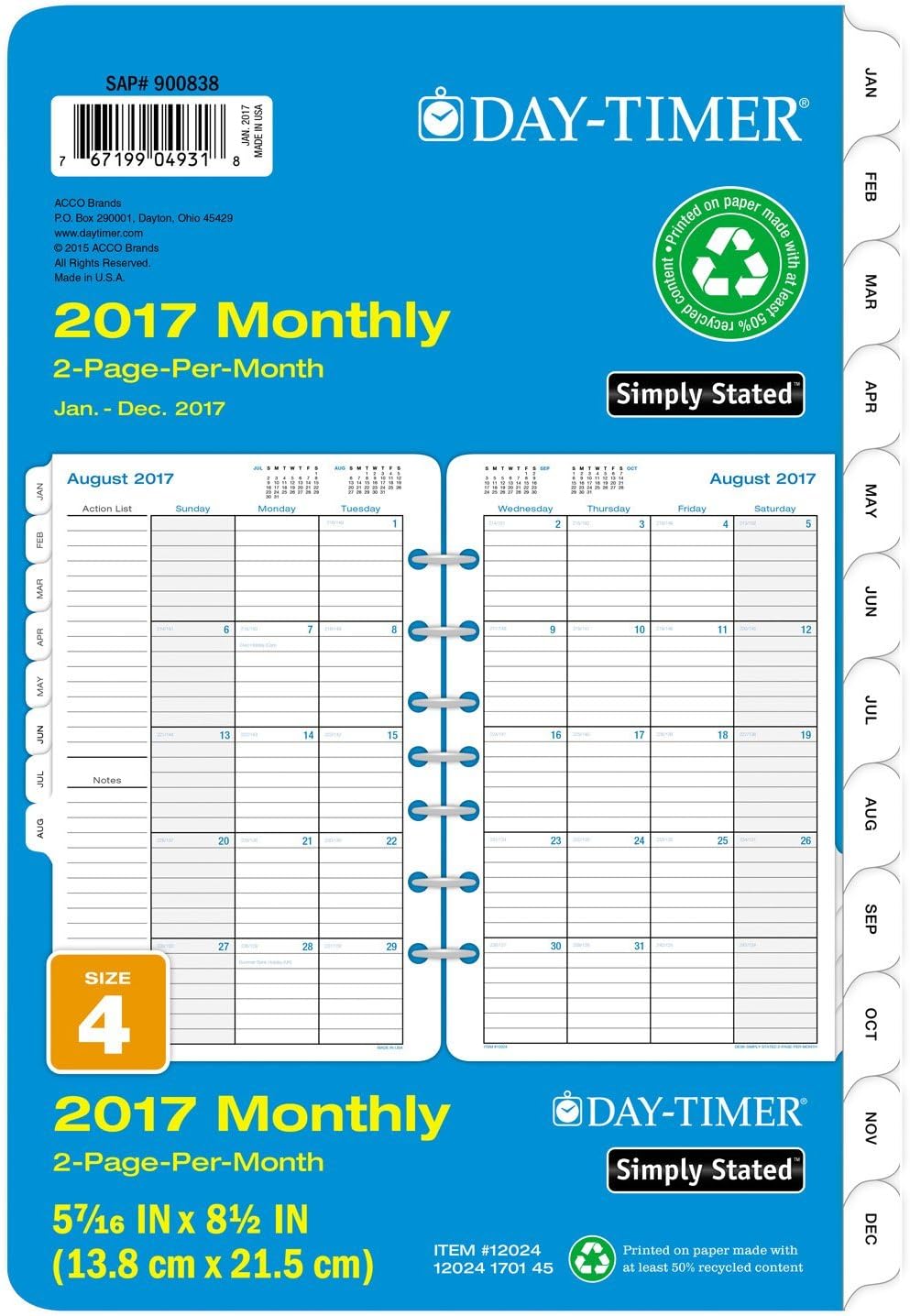 Best Monthly Desk Calendar 2017