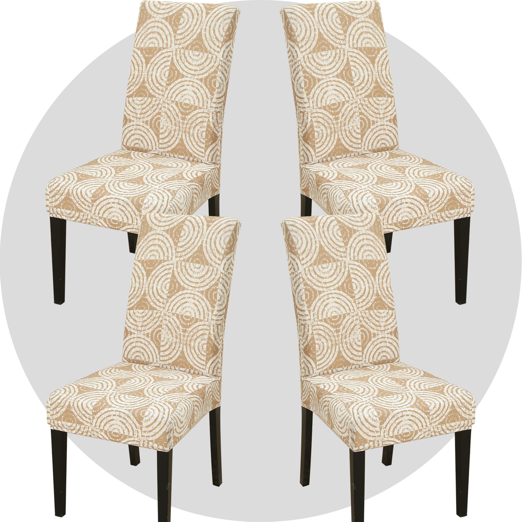 TOMMO Dining Room Chair Covers Set of 4, Stretch Removable Washable Spandex Dining Chair Slipcovers Protectors, Kitchen Chair Covers for Dining Room Party Hotel Ceremony Banquet