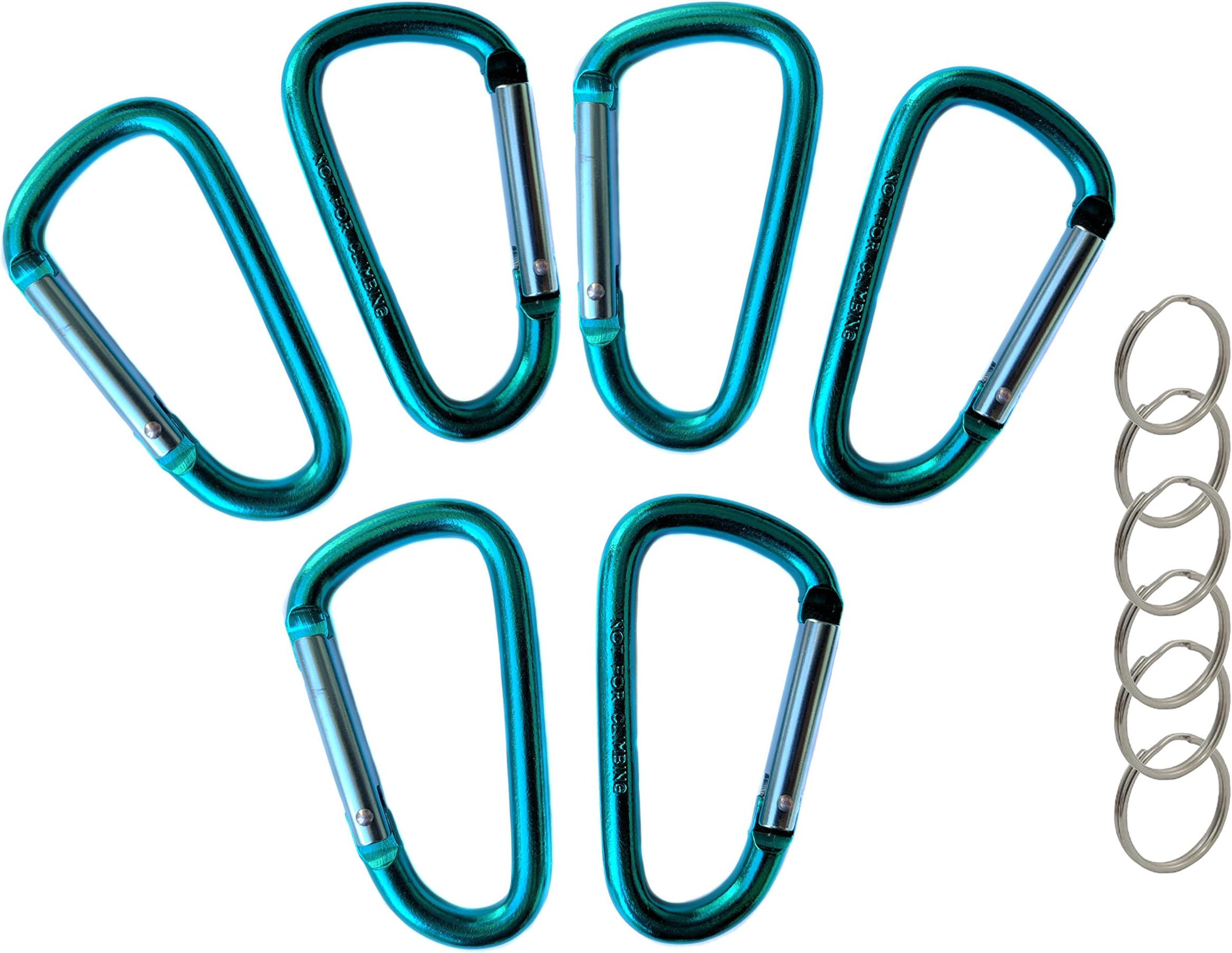 Carabiner - 3" Aluminum Carabiner D Shape Buckle Pack, Keychain Clip, Spring Snap Key Chain Clip Hook Buckle