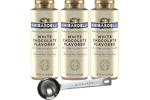 Ghirardelli White Chocolate Sauce Squeeze Bottles 16 oz (Pack of 3) with Ghirardelli Stamped Barista Spoon