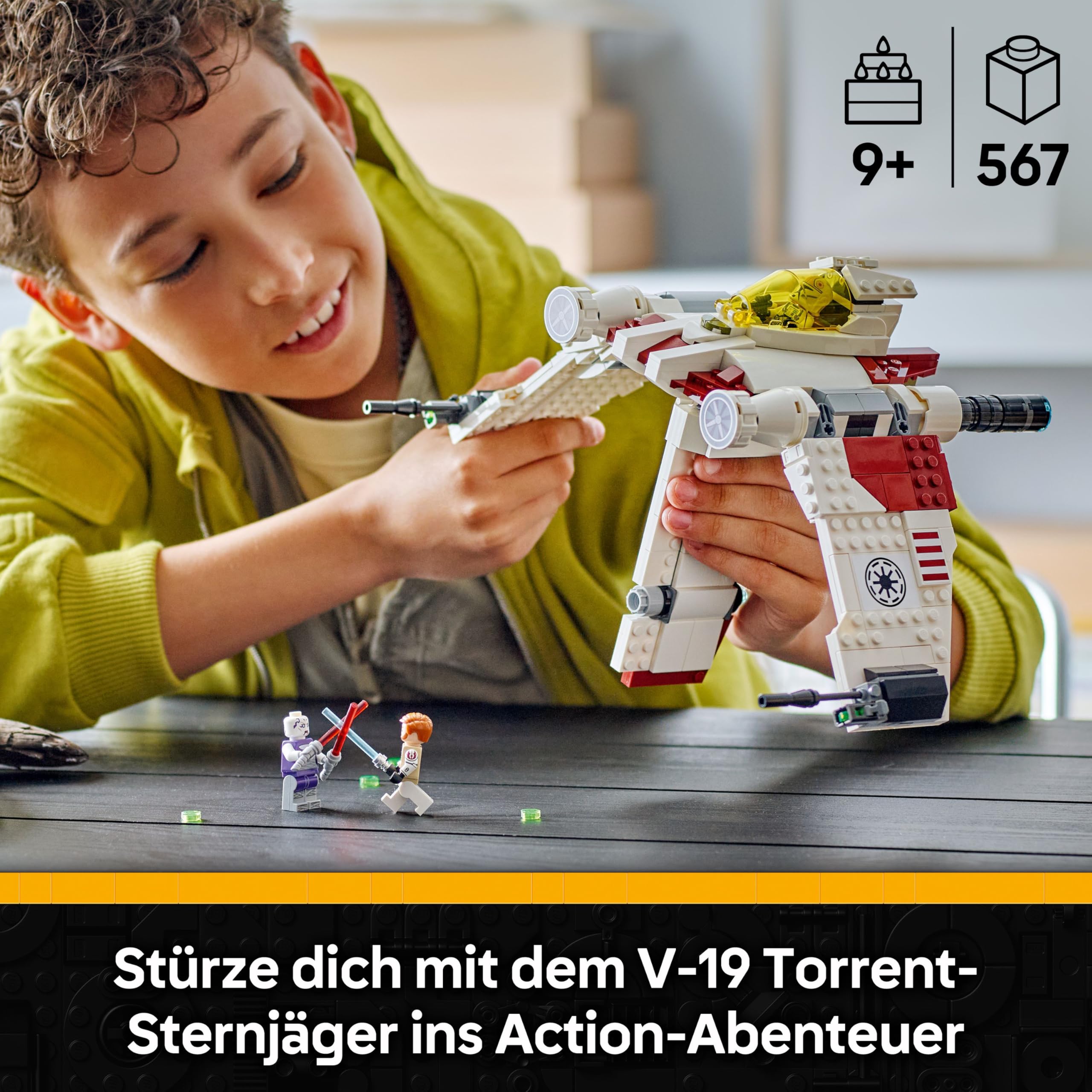 LEGO Star Wars: The Clone Wars V-19 Torrent-Sternjäger - Kreatives Spielzeug mit Minifiguren und Lichtschwert - Geschenk für Kinder - Modellbau für Mädchen und Jungen ab 9 Jahren - 75432 2