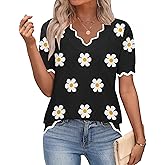 Zeagoo Women's Short Sleeve Sweater 2026 Spring Summer V Neck Lightweight Tops Dressy Blouses Business Casual Outfits