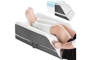 Kehangte Leg Elevation Pillows for After Surgery,4-Height Adjustable Double Leg Elevating Pillow,Knee Surgery Recovery Equipment,Wedge Pillow for Sleeping Blood Circulation (White, 29x16.5x9.5)