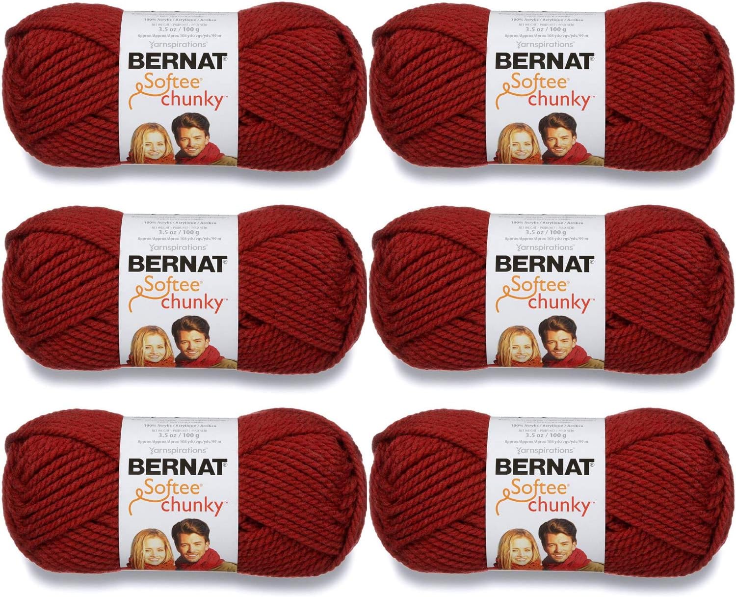 Bernat 161128-28522 Softee Chunky Yarn - Redwood