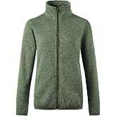 Dolcevida Women's Long Sleeve Sweater Fleece Zip Up Speckled Jacket with Pockets