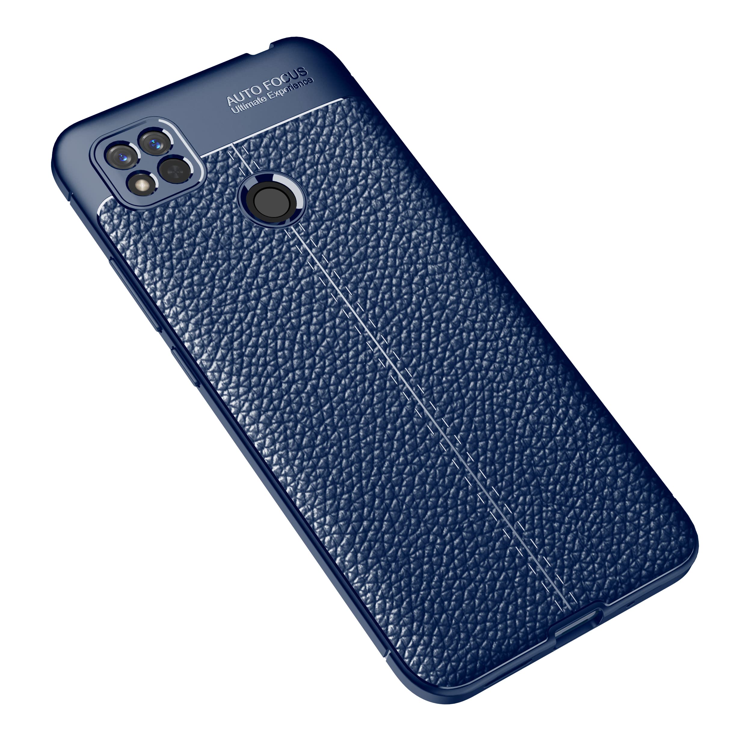 CruzerLite Xiaomi Redmi 10A Case, Xiaomi Redmi 9C Case, Xiaomi Redmi 9 Case, Shock Absorption Case for Xiaomi Redmi 10A/ Redmi 9C/ Redmi 9 (2022) (Leather Blue)