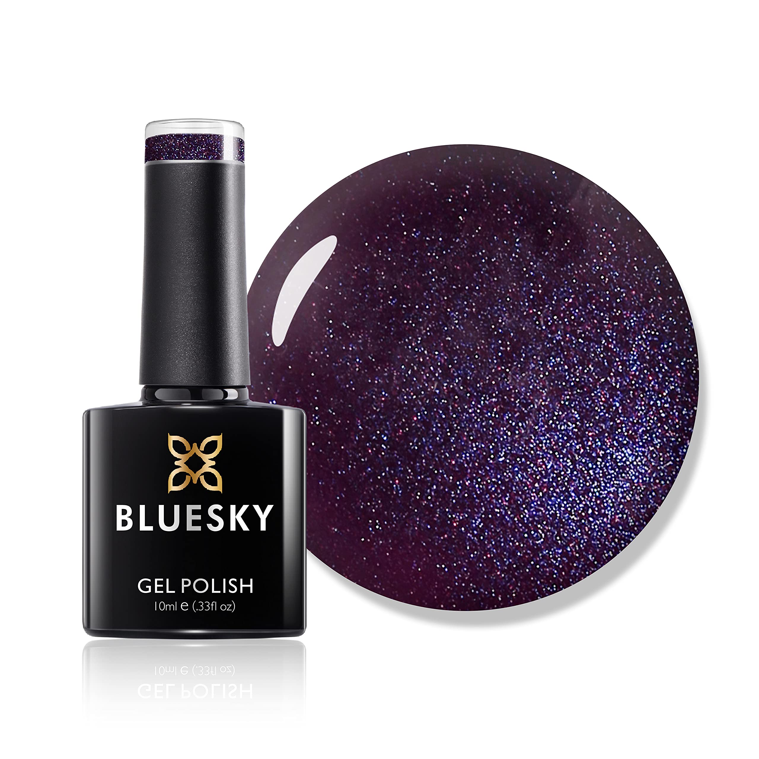 Bluesky Gel Nail Polish, Rock Royalty 80524, Dark, Glitter, Purple,Wine 10 ml (Requires Curing Under UV LED Lamp)