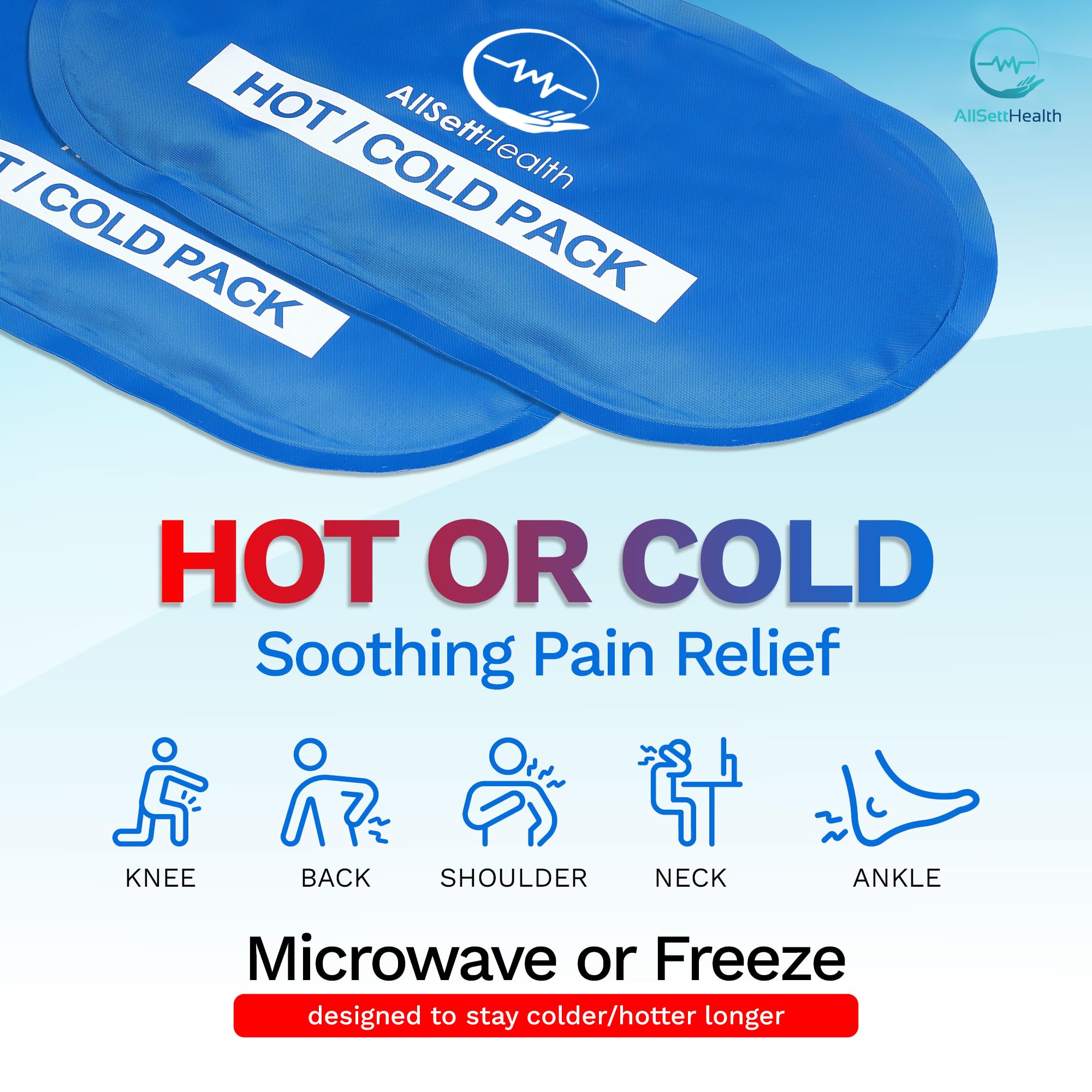 Reusable Hot and Cold Gel Ice Packs for Injuries | Cold Compress, Ice Pack, Gel Ice Packs, Cold Packs for Injuries,10.5 x 5 Inch (4 Pack)