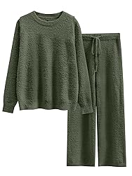 ANRABESS Women's Fuzzy Fleece Pajama Sets 2 Piece