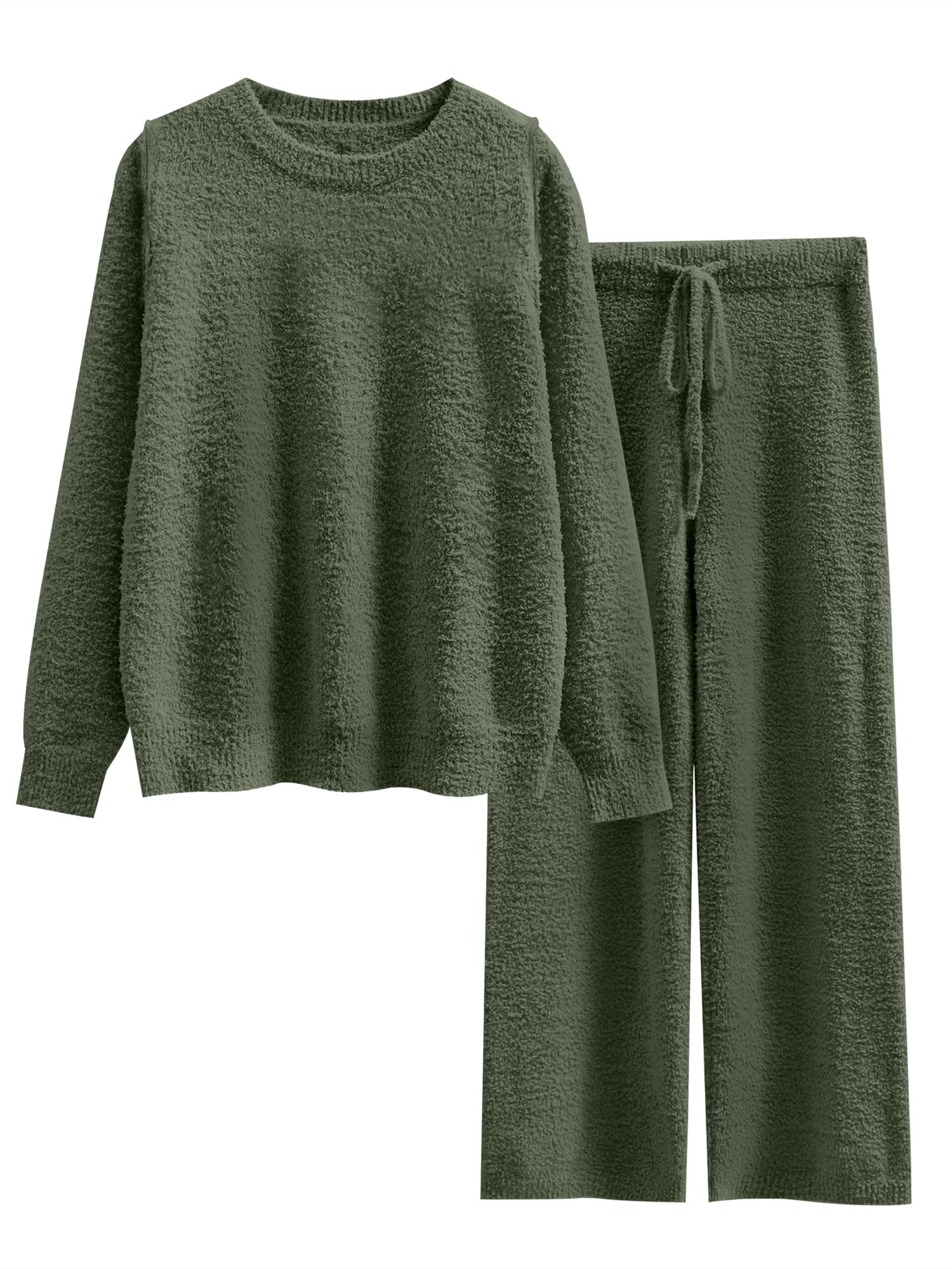 ANRABESS Women's Fuzzy Fleece Pajama Sets 2 Piece