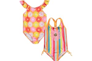 BMAGICAL Kids Girls 2 Pack Bathing Suit, Childrens Printed Beach Swimwear