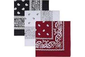 Paisley 3 piece Assorted Cowboy Bandanas Cotton 22 x 22 inch
