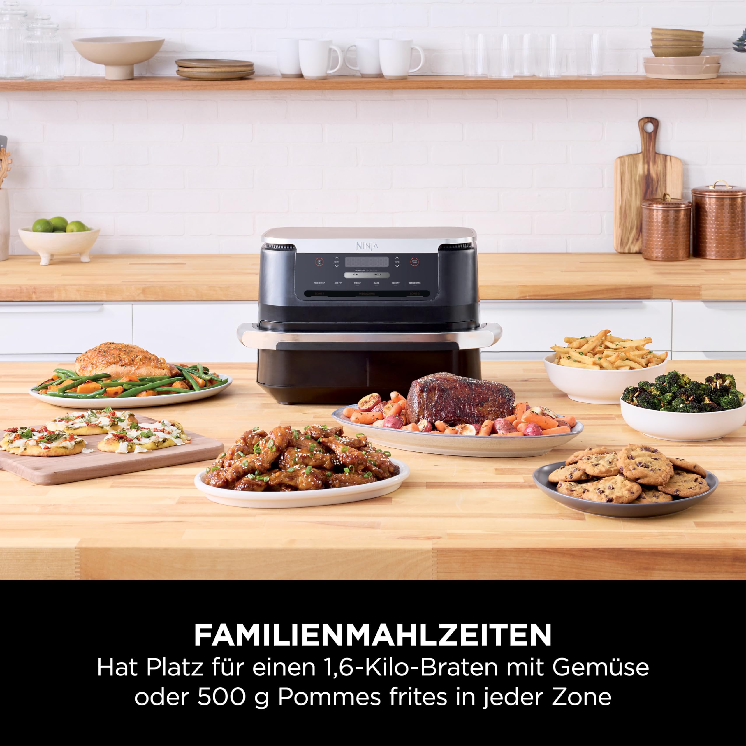 Ninja FlexDrawer Heißluftfritteuse (6 Liter), Dual Zone Air Fryer AF550EU 5